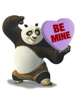 Kung Fu Panda holding a heart